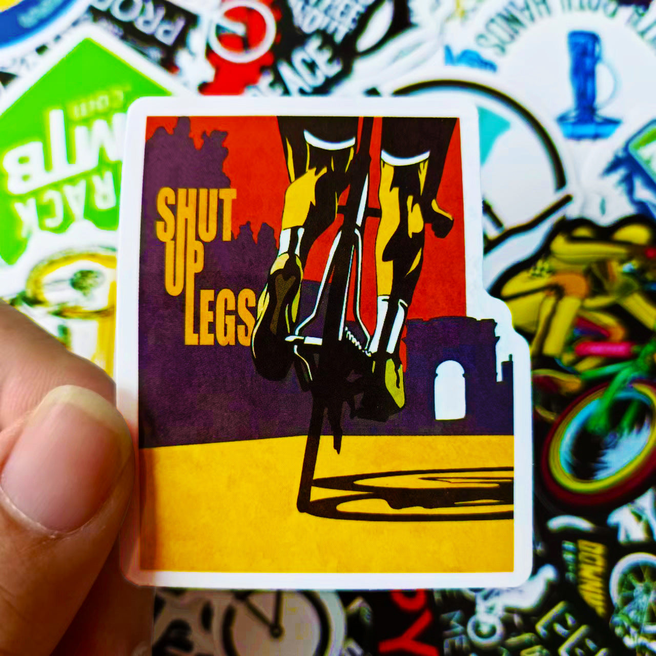 Wholesale PVC Waterproof Self-adhesive Outdoor Mountain Off-road Bicycle Graffiti Stickers