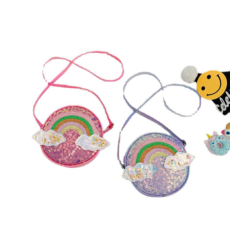 Wholesale Polyester Rainbow Sequins Kids Shoulder Bag