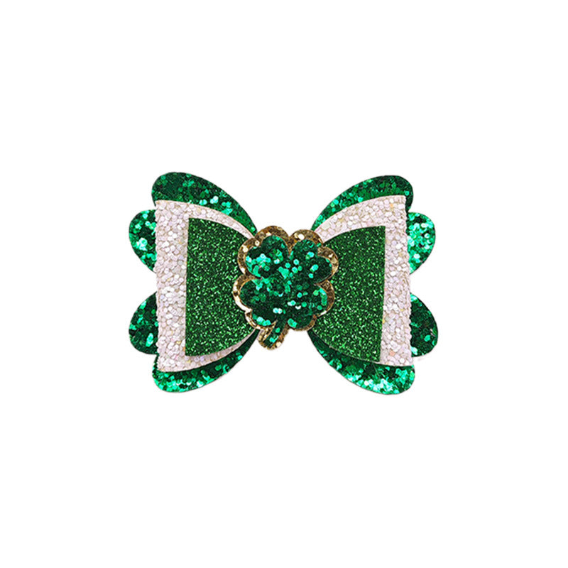Wholesale St.  Patrick' s Day Clover Hat Bow Hair Accessories
