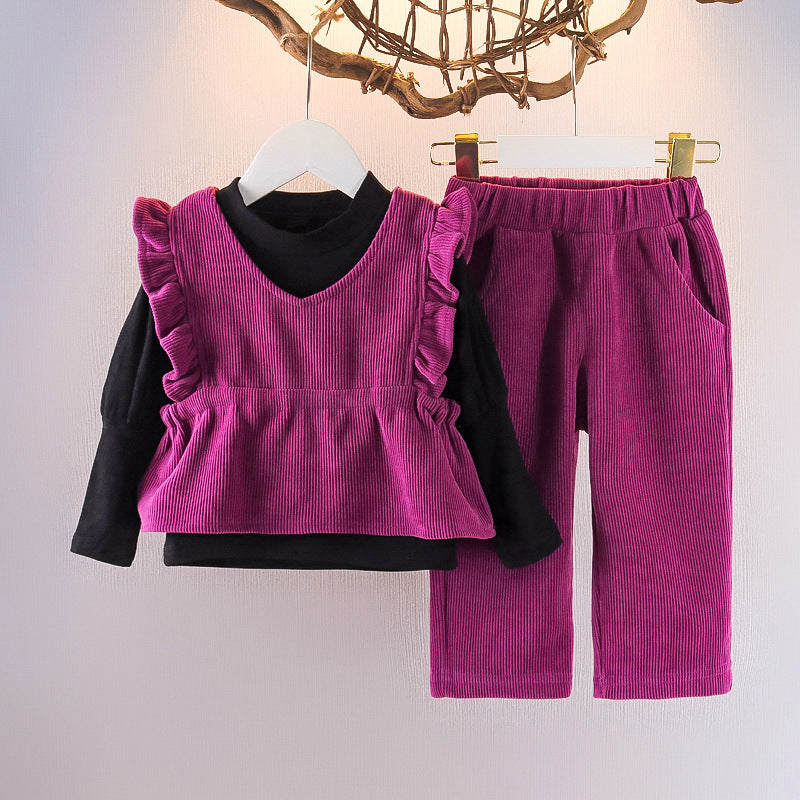 Wholesale Creative Simple Brown Fake Two-piece Set Baby Clothes