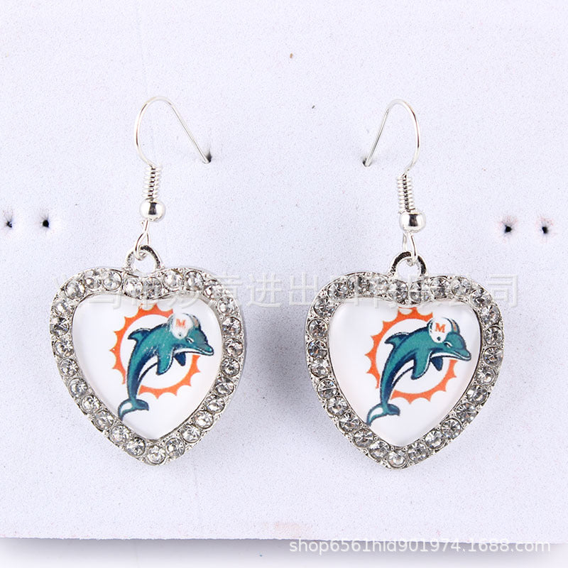 Wholesale Peach Dot Diamond Logo Earrings