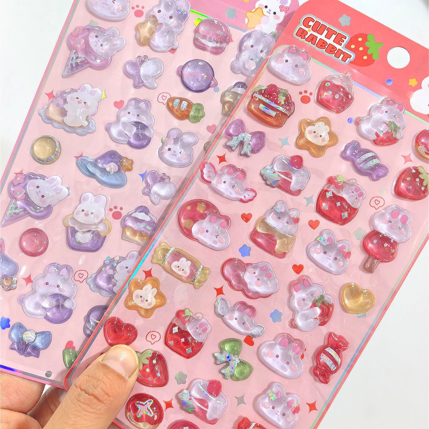 Wholesale Embossed Strawberry Ocean Unicorn Cartoon 3D Stickers  OLY Exclusive
