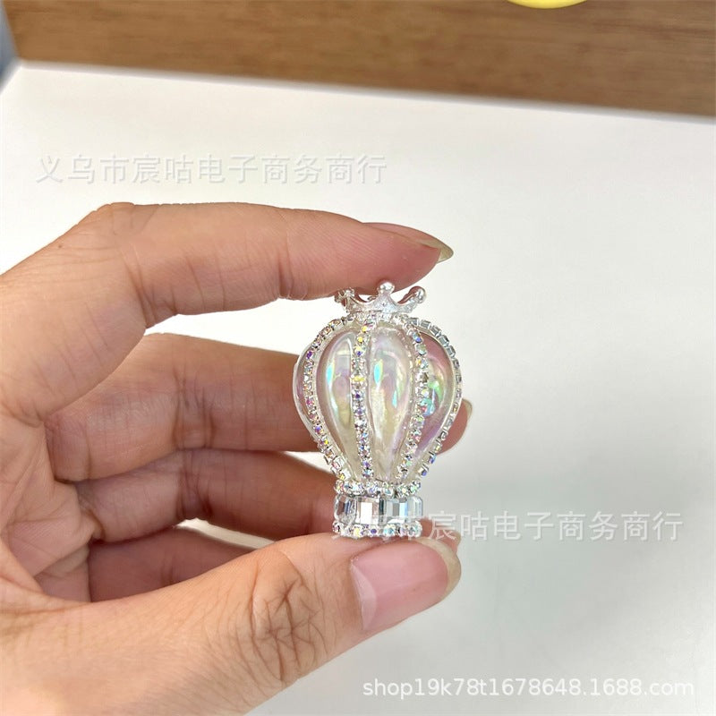 Wholesale 2pcs Hot Air Balloon Crown Diamond Chain Acrylic Beads