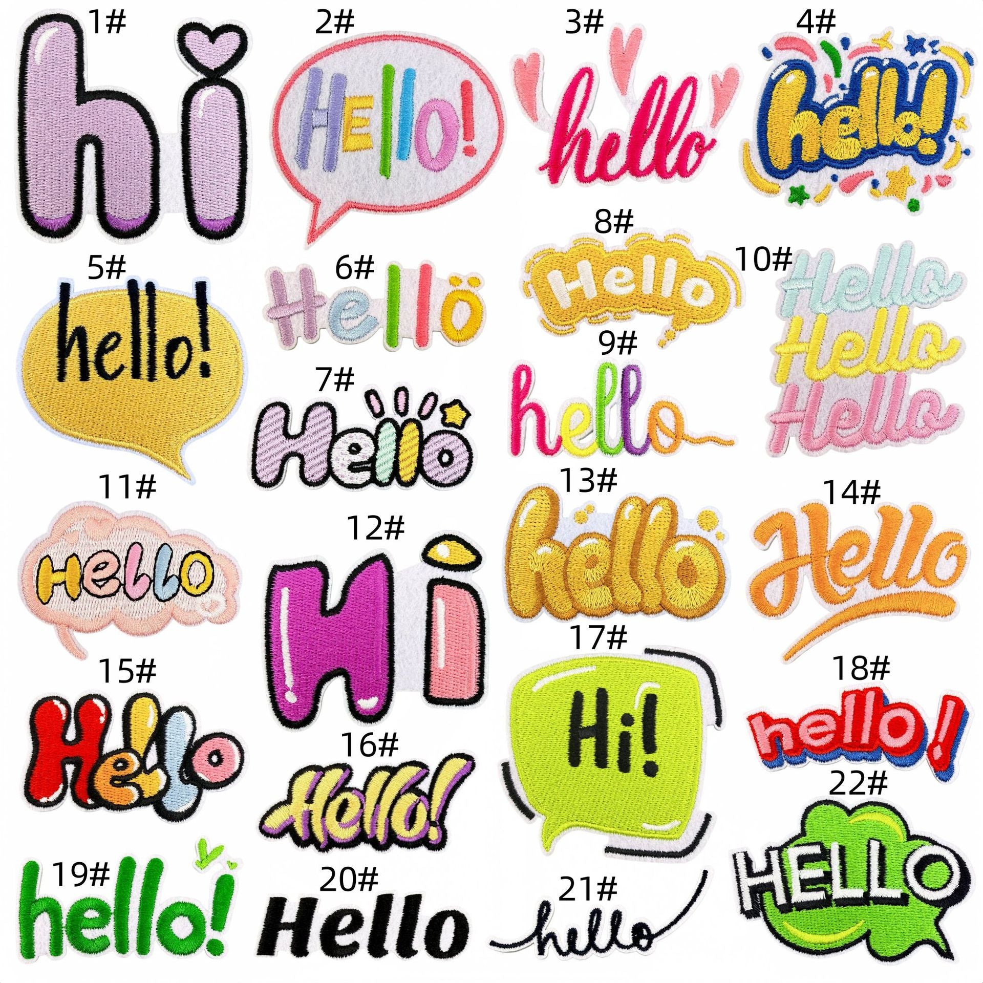 Wholesale Cartoon Hello Embroidered Patch For Everyday DIY Decoration Clothing Accessory
