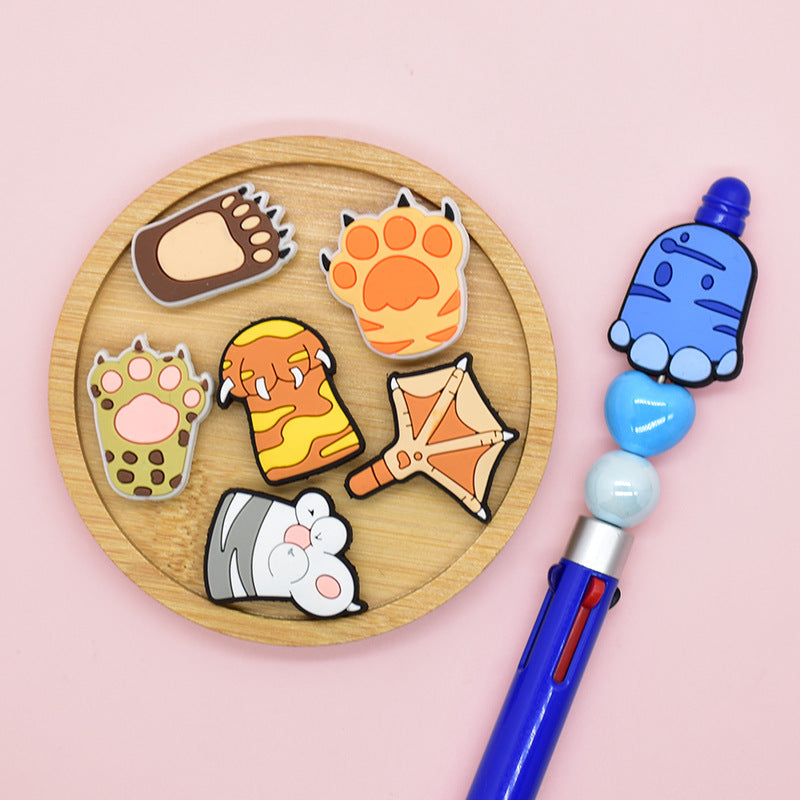 Wholesale Random 100pcs Animal Footprint Cartoon Focal Beads