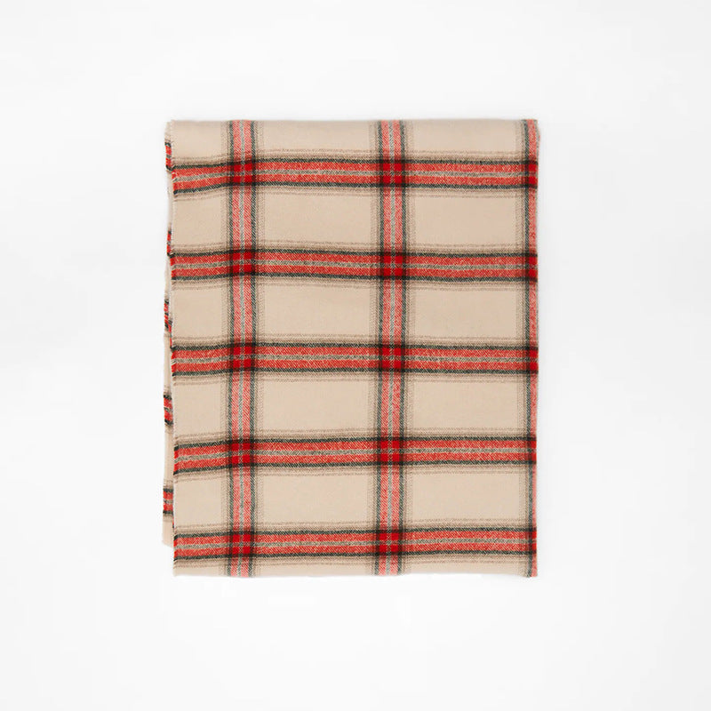 Wholesale Red Double-sided Plaid Imitation Cashmere Scarves