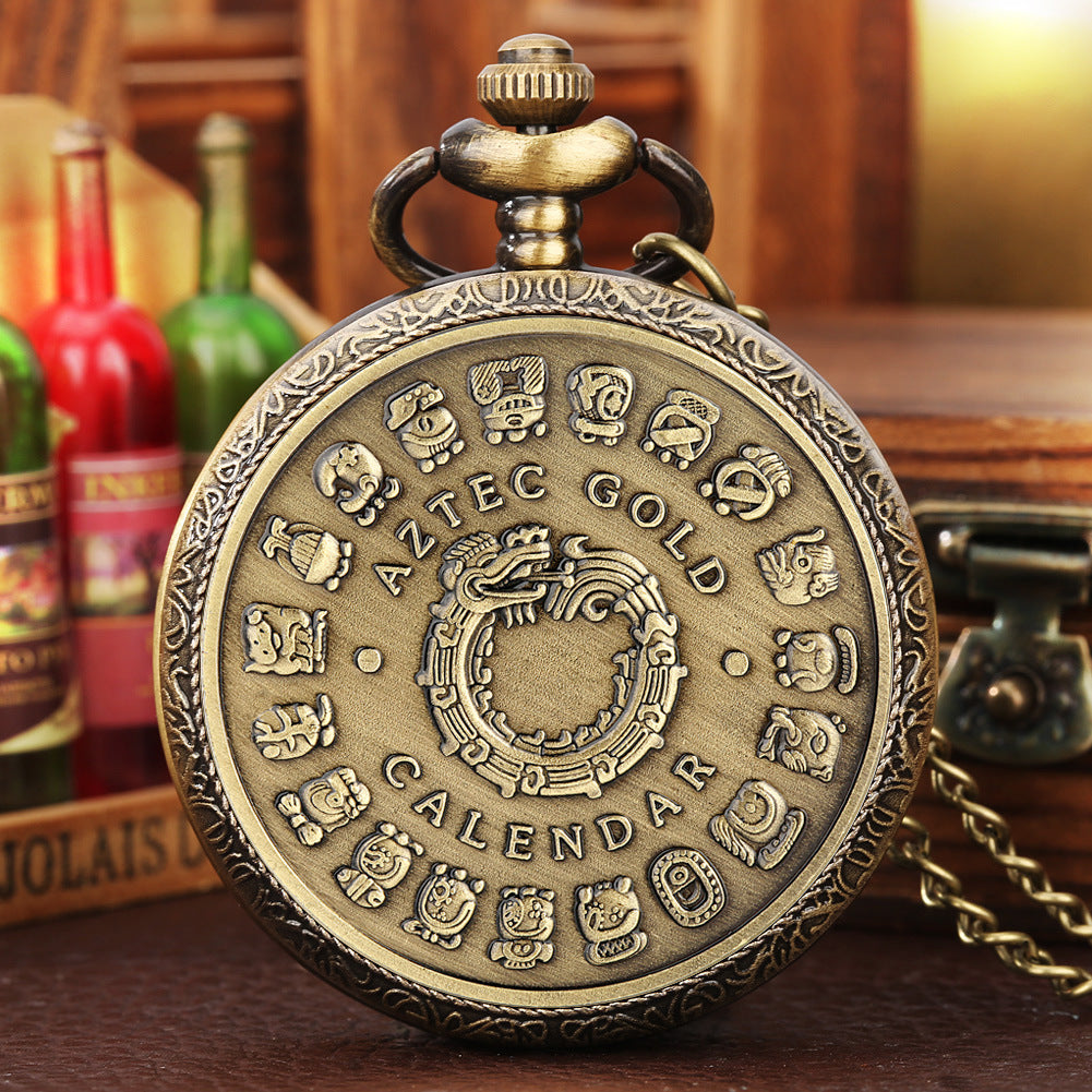 Wholesale Twelve Constellations Commemorative Epoxy Color Quartz Movement White Ancient Alloy Pocket Watch