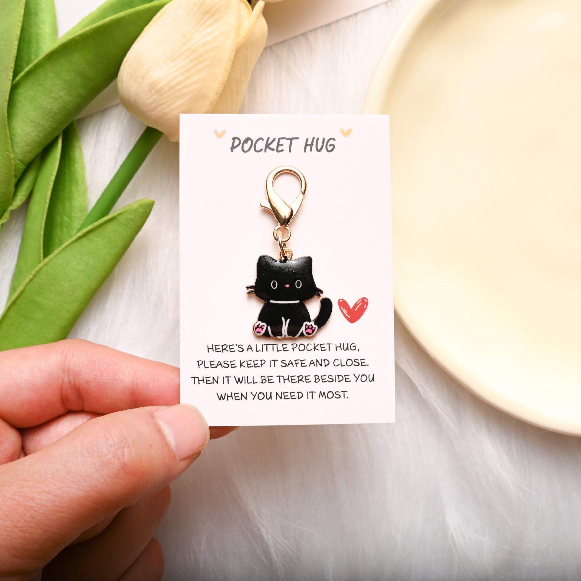 Wholesale Pocket Hug Card Cute Cartoon Cute Cat Keychain