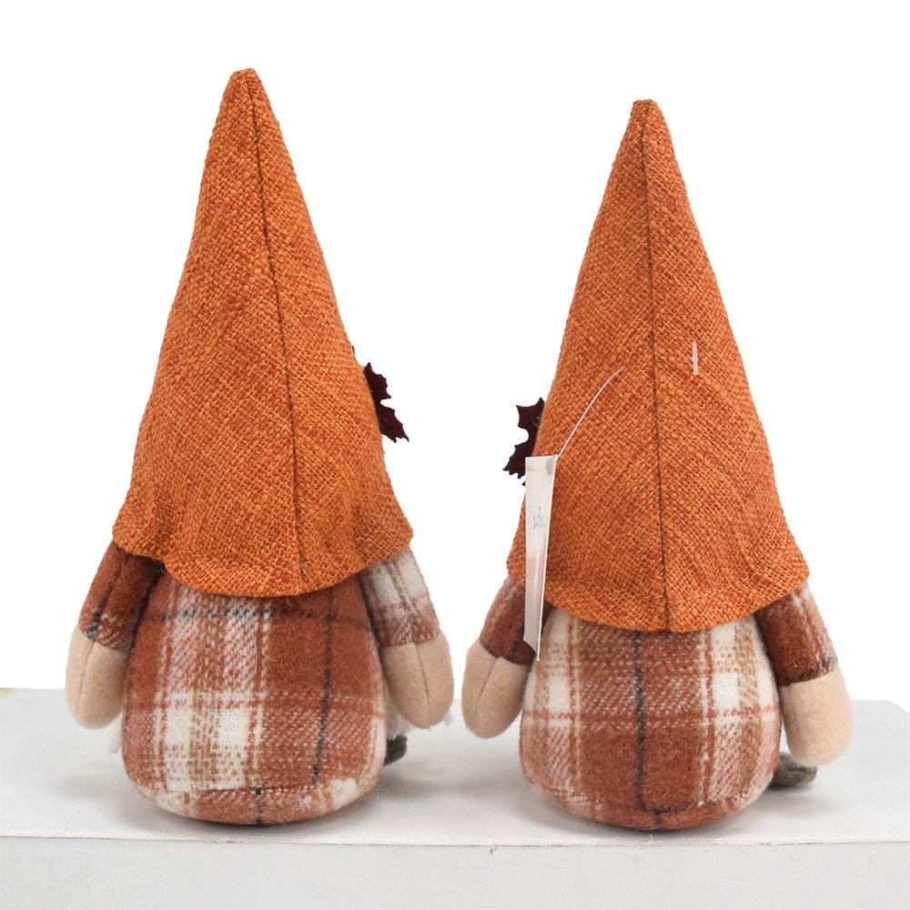 Wholesale Harvest Festival Autumn Faceless Doll Brown Plush Gnome Ornament