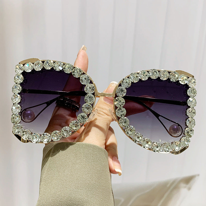 Wholesale Large frame diamond sunglasses