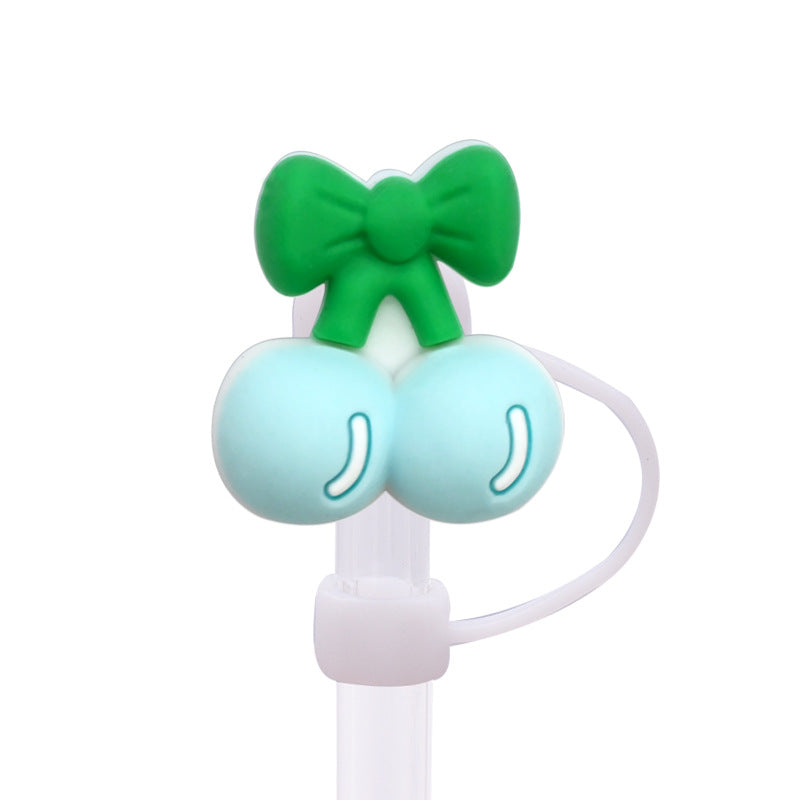 Wholesale Random 100pcs 10MM multicolor cherry  dust plug straw accessories