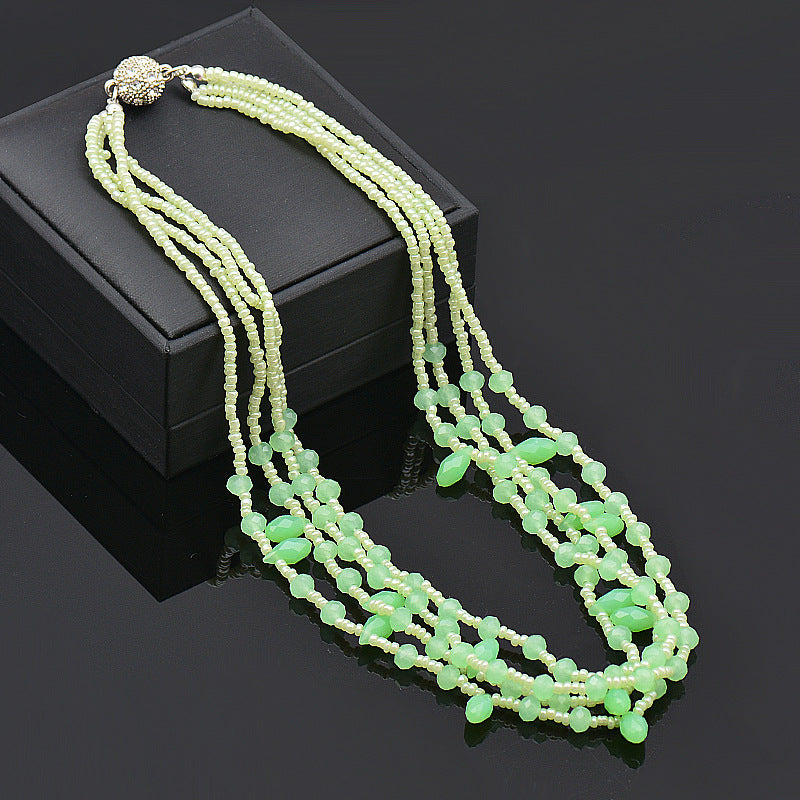 Wholesale Magnet Multicolor Drop Shape Crystal Beads Bracelet Necklace