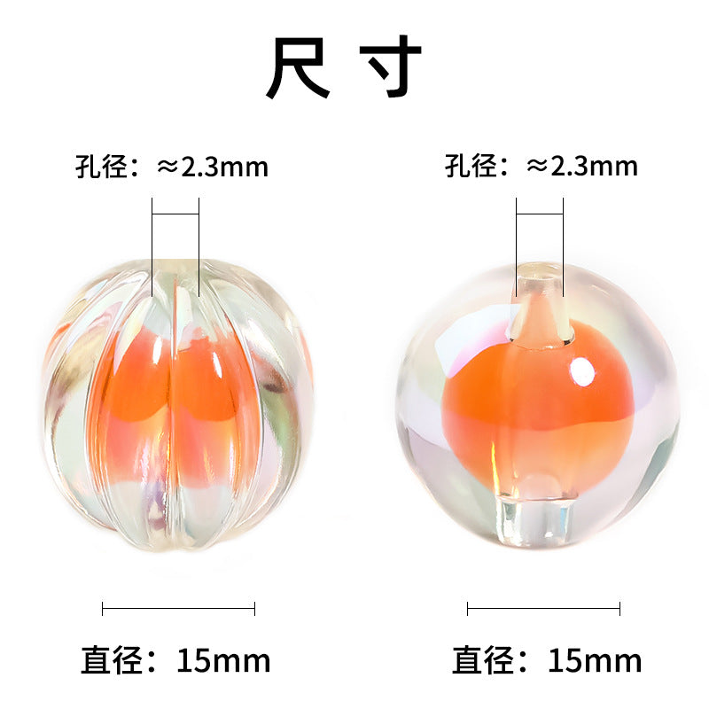 Wholesale 30pcs Acrylic Bubble Dye Core Lantern Beads Four-leaf Clover Beads DIY Loose Beads