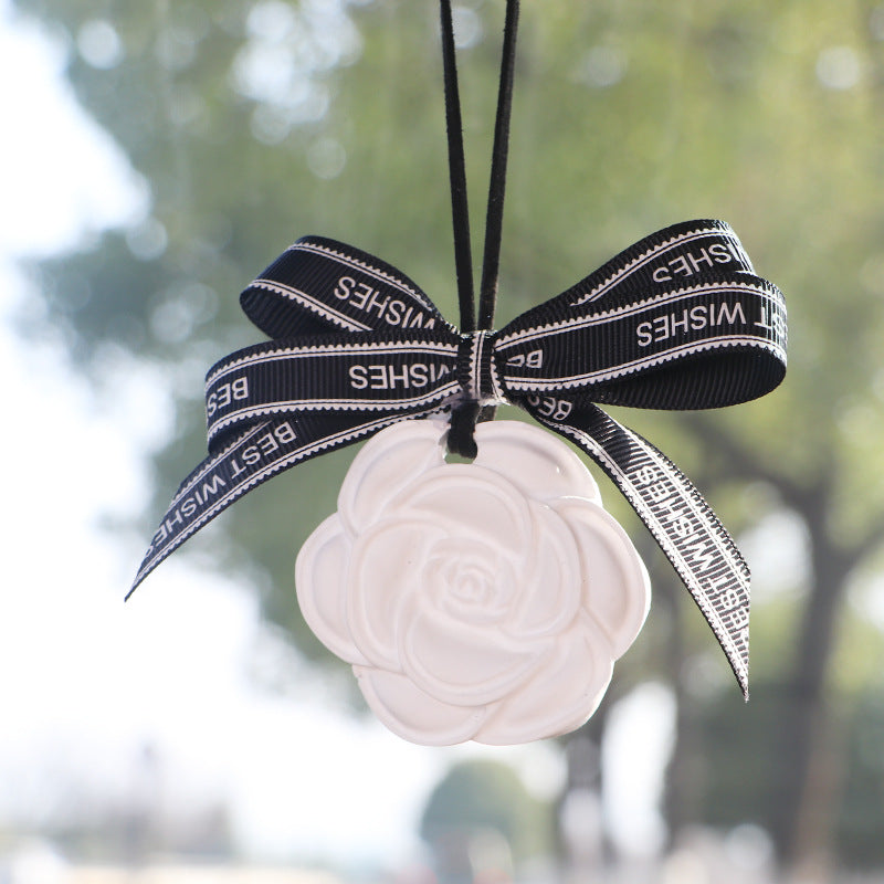 Wholesale Camellia Car Fragrance Expanding Stones Pendant