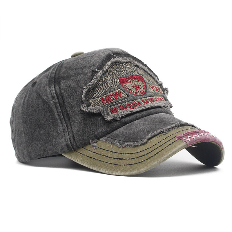 Wholesale High Top Denim Distressed Washed Cotton Eagle Embroidered Baseball Cap
