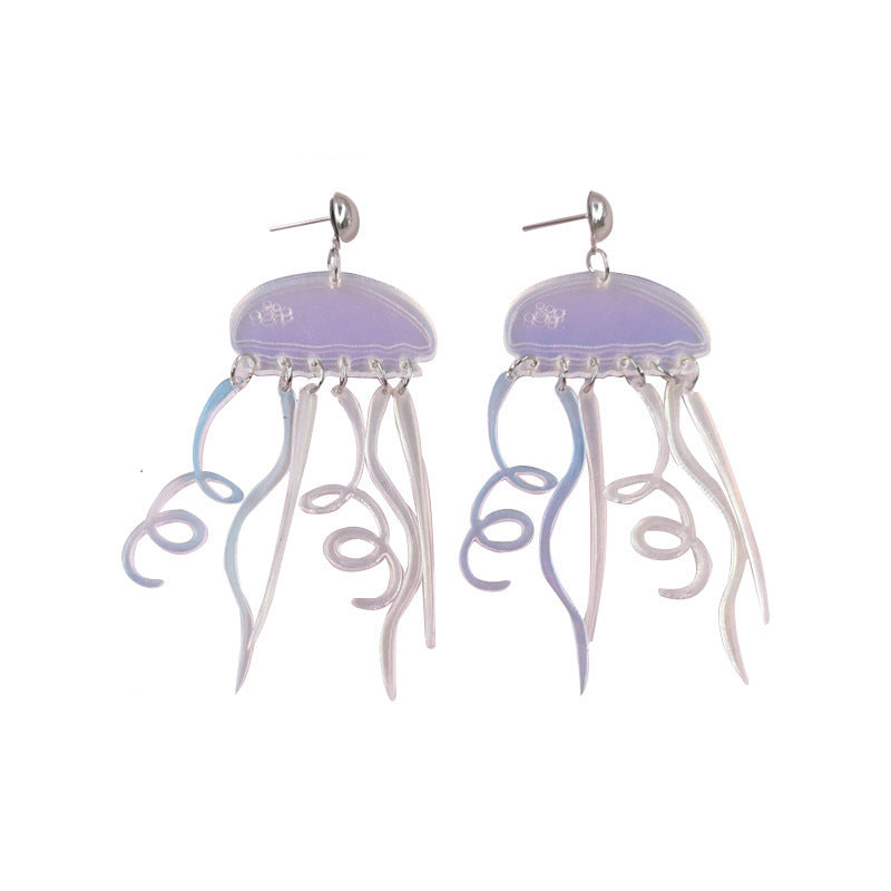 Wholesale Colorful jellyfish funny acrylic earrings