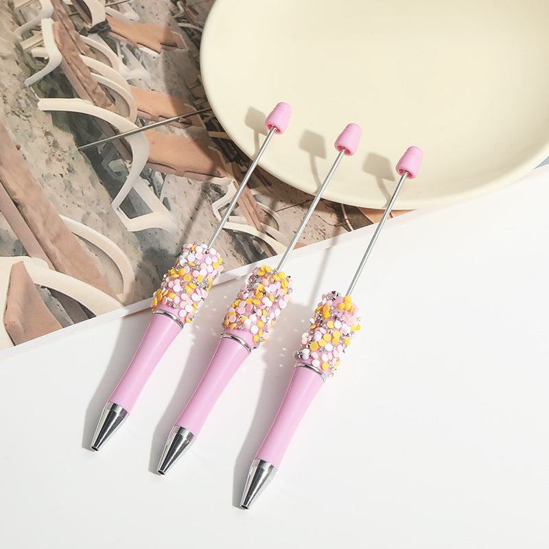 Wholesale 10pcs Beadable Pens Full of Diamonds DIY Handmade Diamond Ballpoint Pen