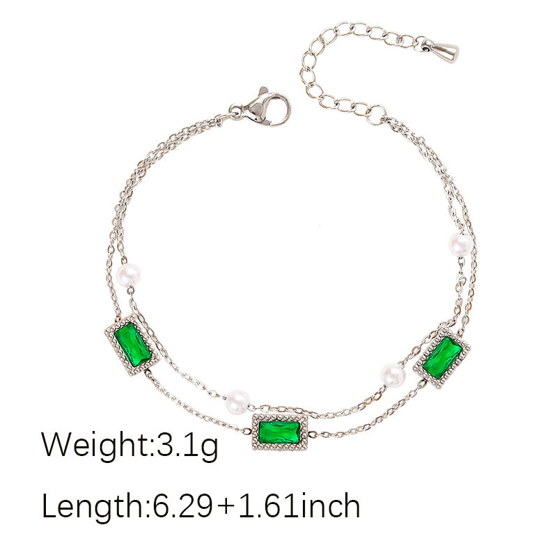 Wholesale Stainless Steel Women' s Rhinestone Bracelet