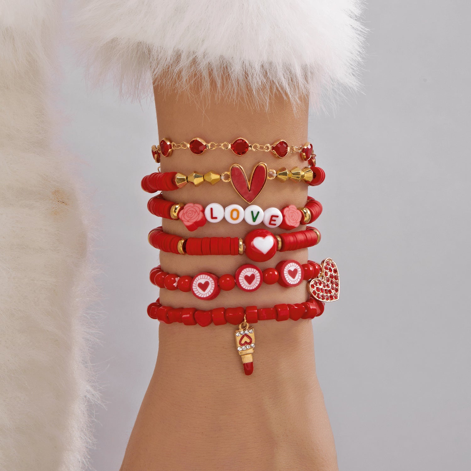 Wholesale  Valentine' s Day Heart Multi Bracelet Set