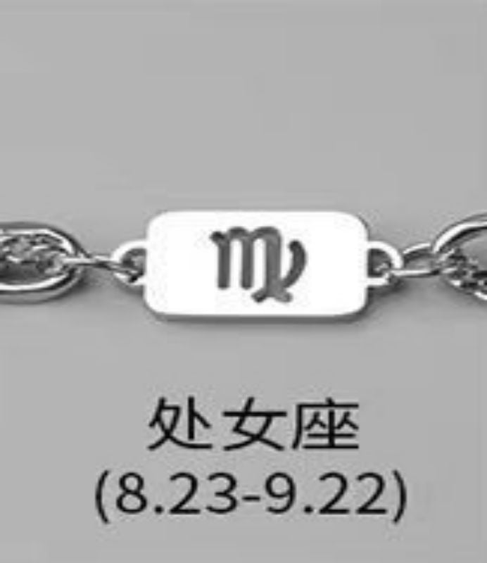 Wholesale Twelve Constellation Necklace  Titanium Steel Color-free Double-layer Chain Bracelet Combination
