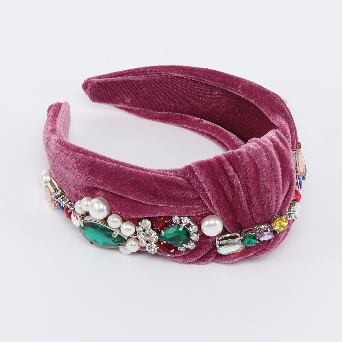 Wholesale Fabric Colored Diamond Pearl Hair Bands