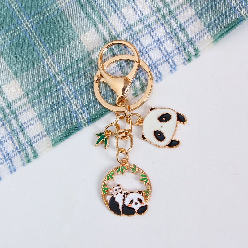 Wholesale of Chinese Style Panda Bamboo Metal Keychains