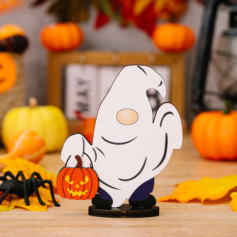 Wholesale of New Halloween Ghost Wood Ornaments