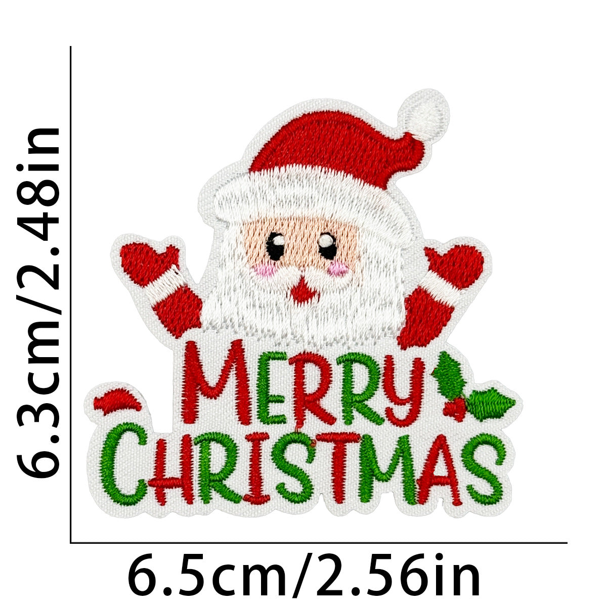 Wholesale Festive Christmas Santa Snowman Tree Embroidered Patches 9 Piece Polyester Set For Towel Decoration Home Decor Gift