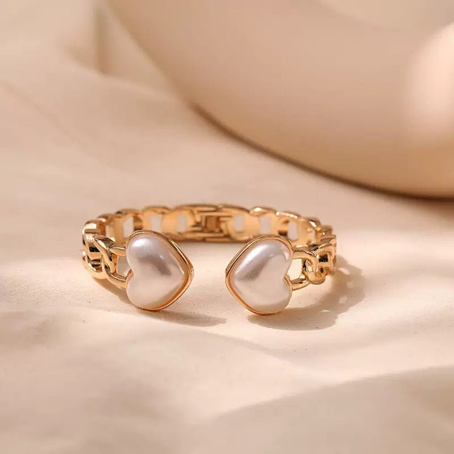 Wholesale Pearl double-layer semi open Layered Bracelet Set