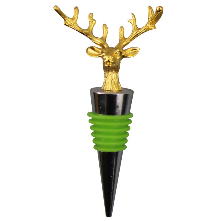 Wholesale DIY Golden Deer Head Zinc Alloy Red Wine Bottles
