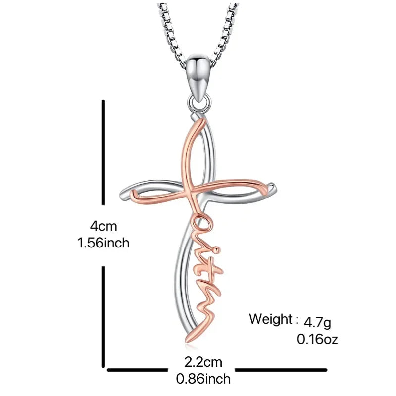 Wholesale design Diamond-embedded niche Hollow Cross necklace