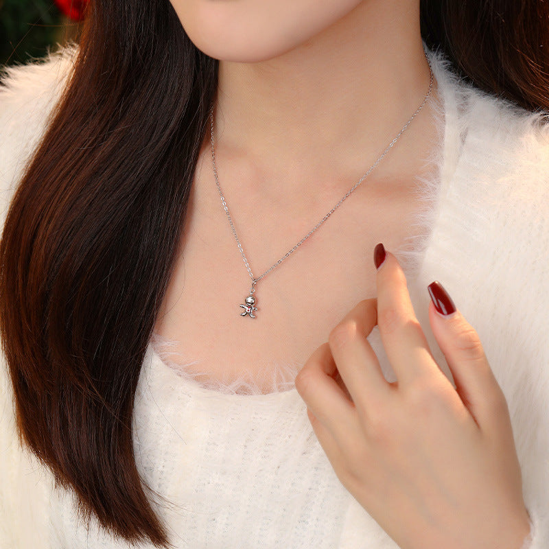 Wholesale Christmas Cute Gingerbread Pendant  Necklace