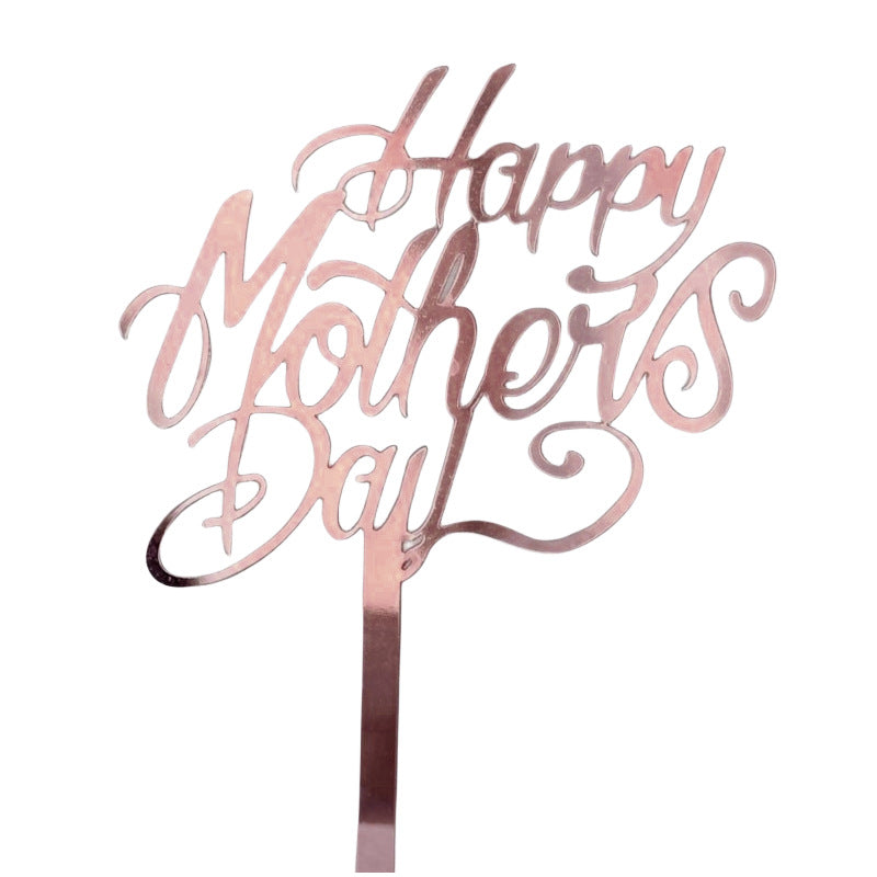 Wholesale 10PCS/PACK Mother's Day Happy Acrylic Cake Insertion