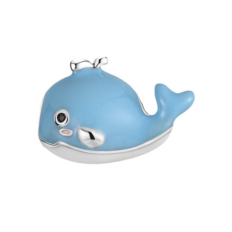 Wholesale Ocean Wind Dolphin Whale Beads Silver Plated Charms