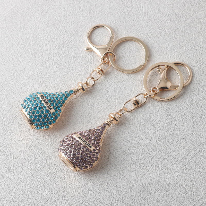 Wholesale Creative Diamond Perfume Bottle Keychain