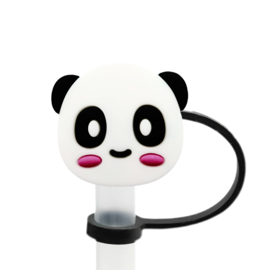 Wholesale 10pcs Cute Panda Straw Tube Cap