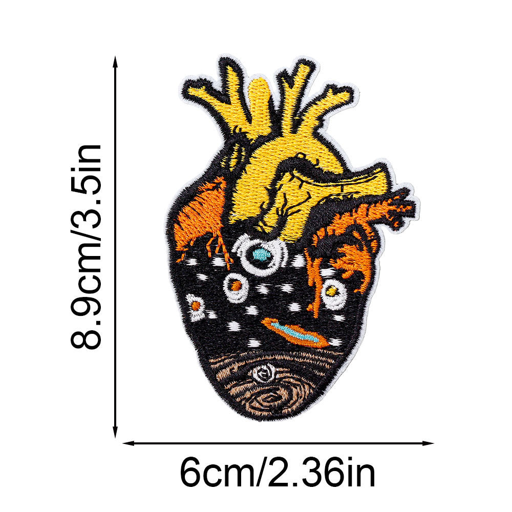 Wholesale Heart-shaped embroidery patch letters multi-color spelling DIY accessories