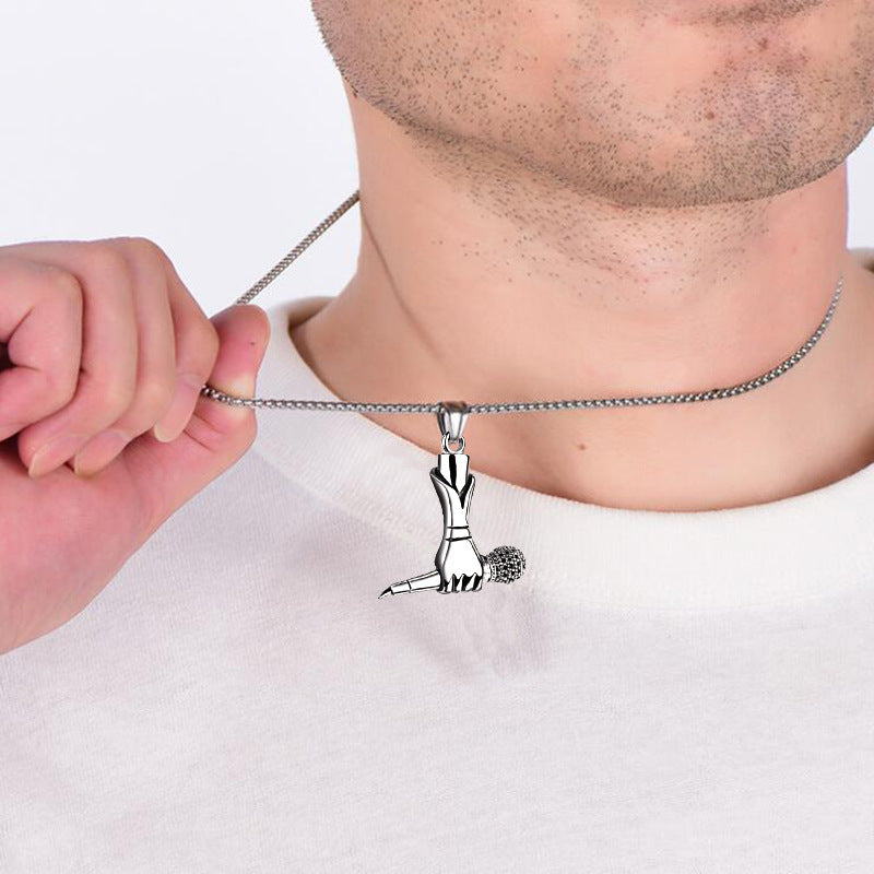 Wholesale Microphone Hip Hop Pendant Necklace