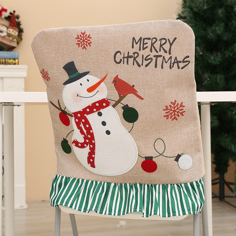 Wholesale Christmas Cartoon Forest Snowflake Chair Cover Creative