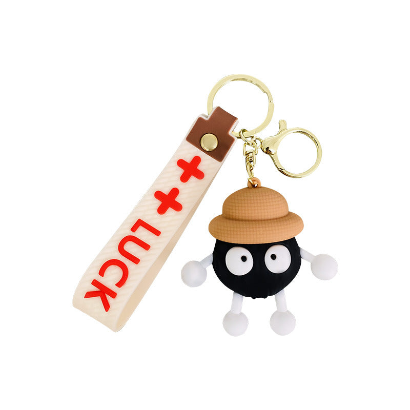 Wholesale Silicone Small Coal Ball Keychain