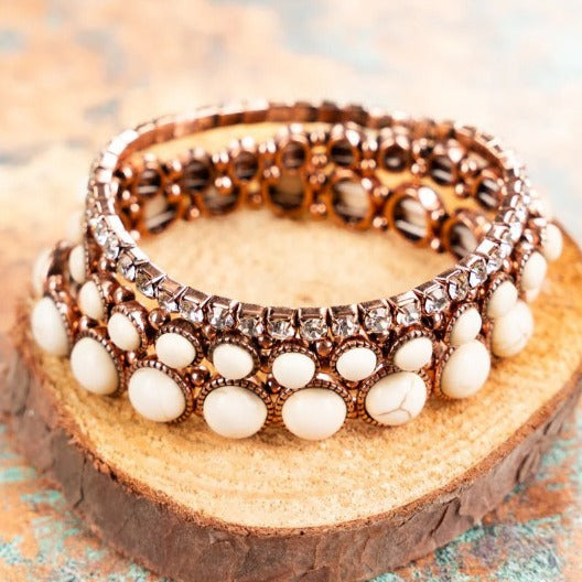 Wholesale Fashion Retro Bohemian Style Inlaid Turquoise Rhinestone Alloy Bracelet