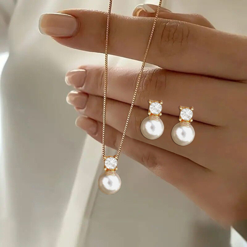 Wholesale Imitation Pearl Jewelry Set