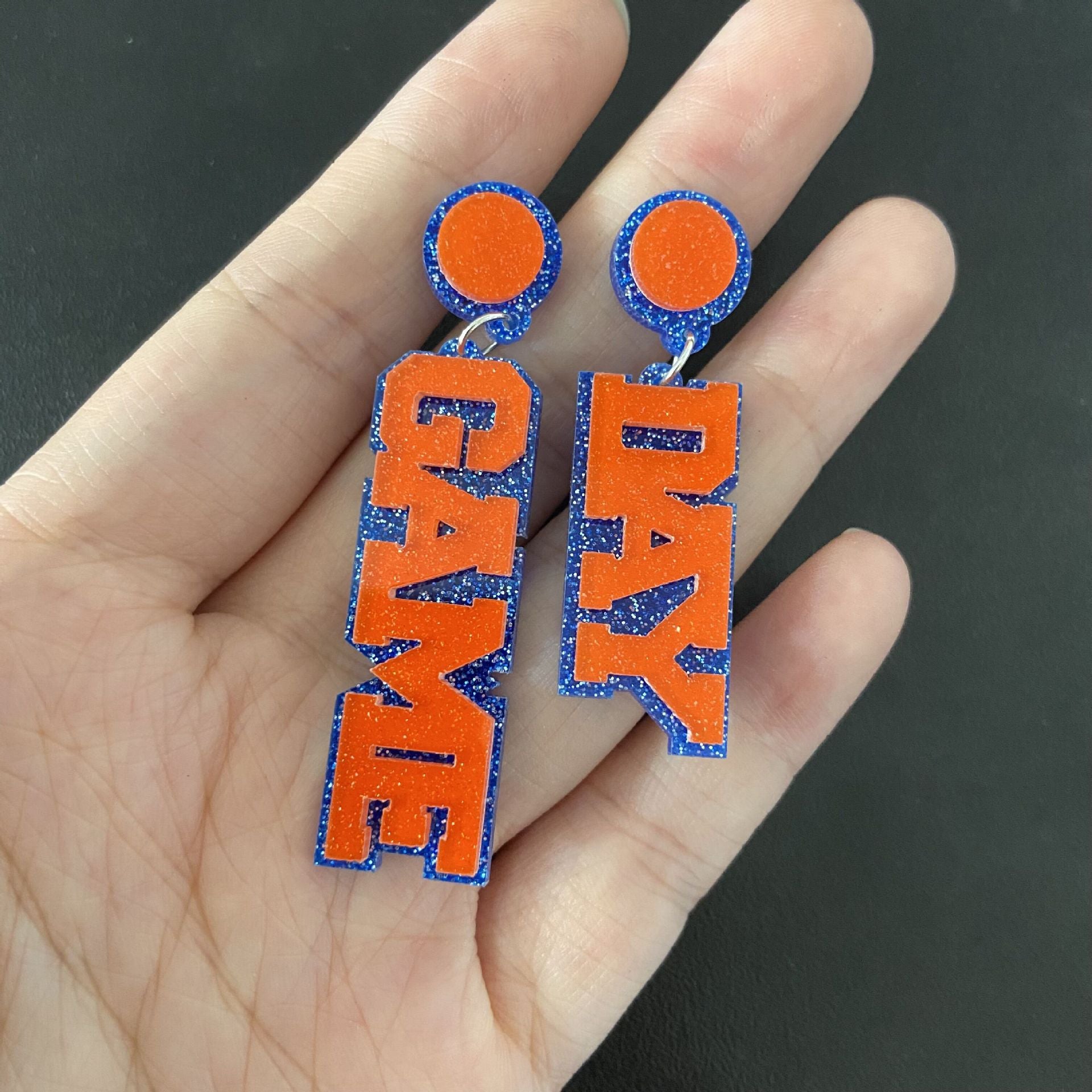 Wholesale Acrylic Rugby GAME DAY Earrings