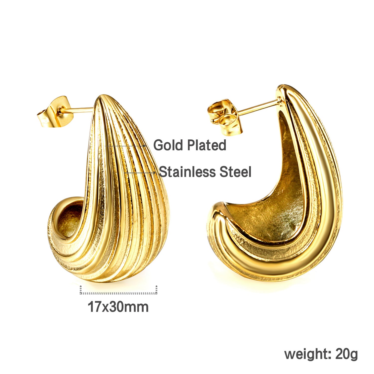 Wholesale Vintage shaped stainless steel wrapped earrings
