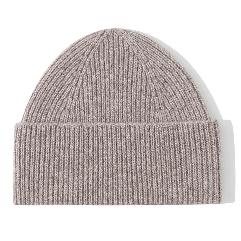 Wholesale Autumn and Winter Ultra-fine Pure Wool Solid Color Beanie