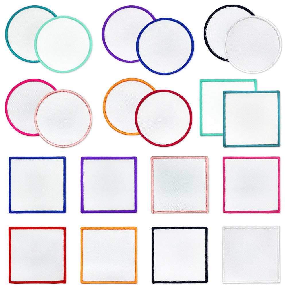 Wholesale Polyester Square Embroidered Badge Blank DIY Cloth Patch 10 Piece Hot Melt Glue For Shoes Hats Boutique Accessory