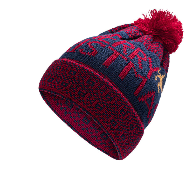 Wholesale Warm Beanie Christmas Jacquard Knitted Hat