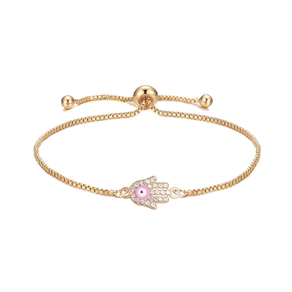 Wholesale Evil Eye Adjustable Pull Bracelet
