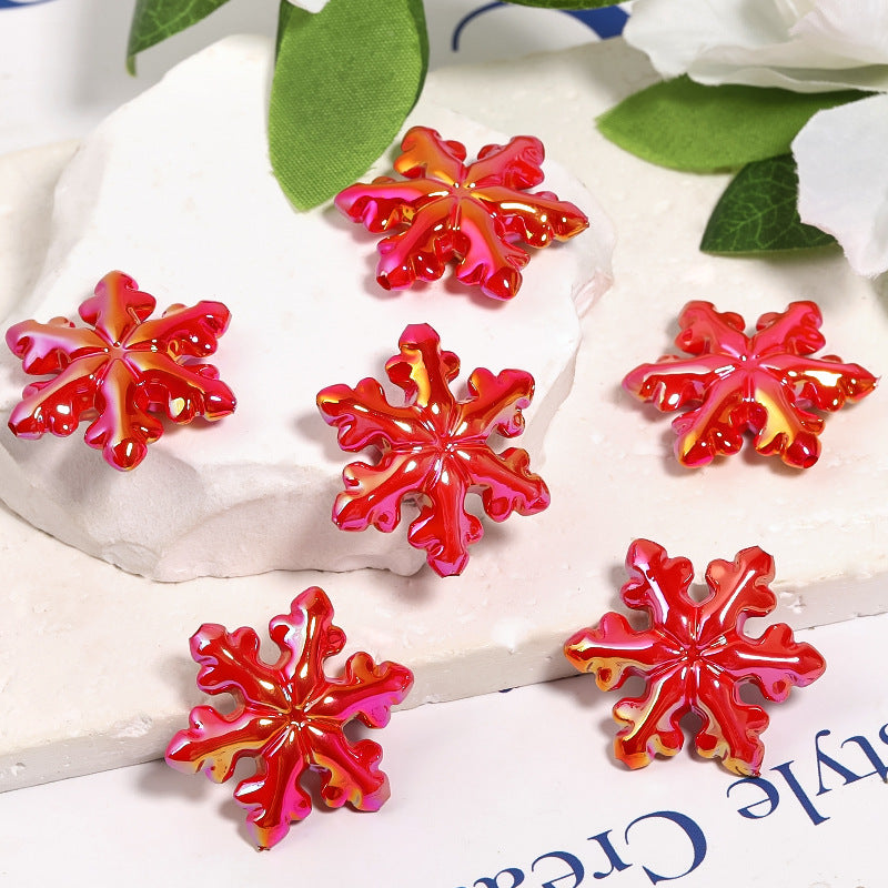 Wholesale 50pcs Christmas DIY Acrylic Christmas Tree Bell Snowflake Beads