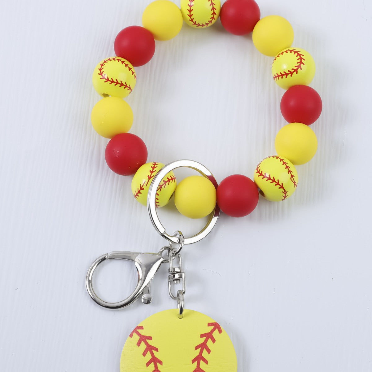 Wholesale Cartoon Sports Beaded Wristlet Keychains Basketball Football Volleyball Pendant